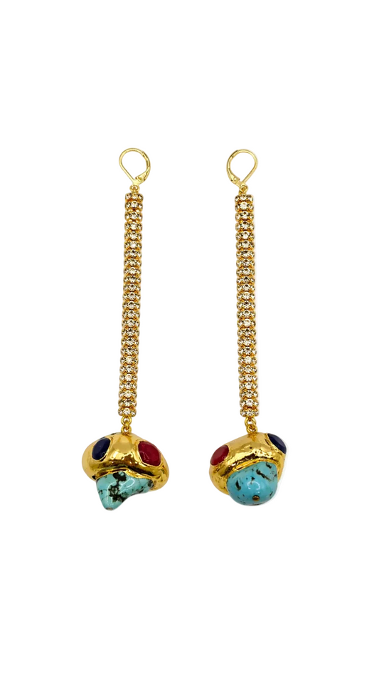 Capri Gem Crystal Drop Earrings