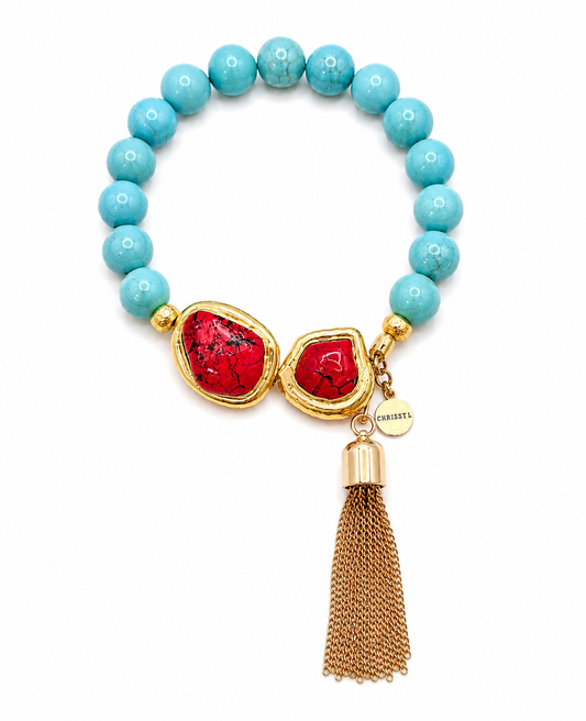 Capri Corallo Tassel Bracelet