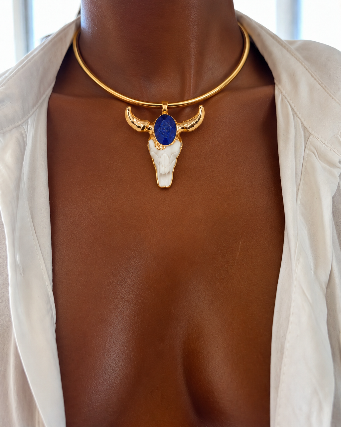 Jagger Lapis Cuff Necklace