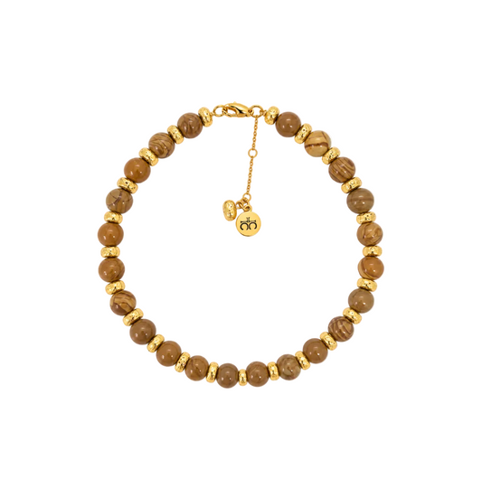 Cruz Charm Choker Necklace Camel
