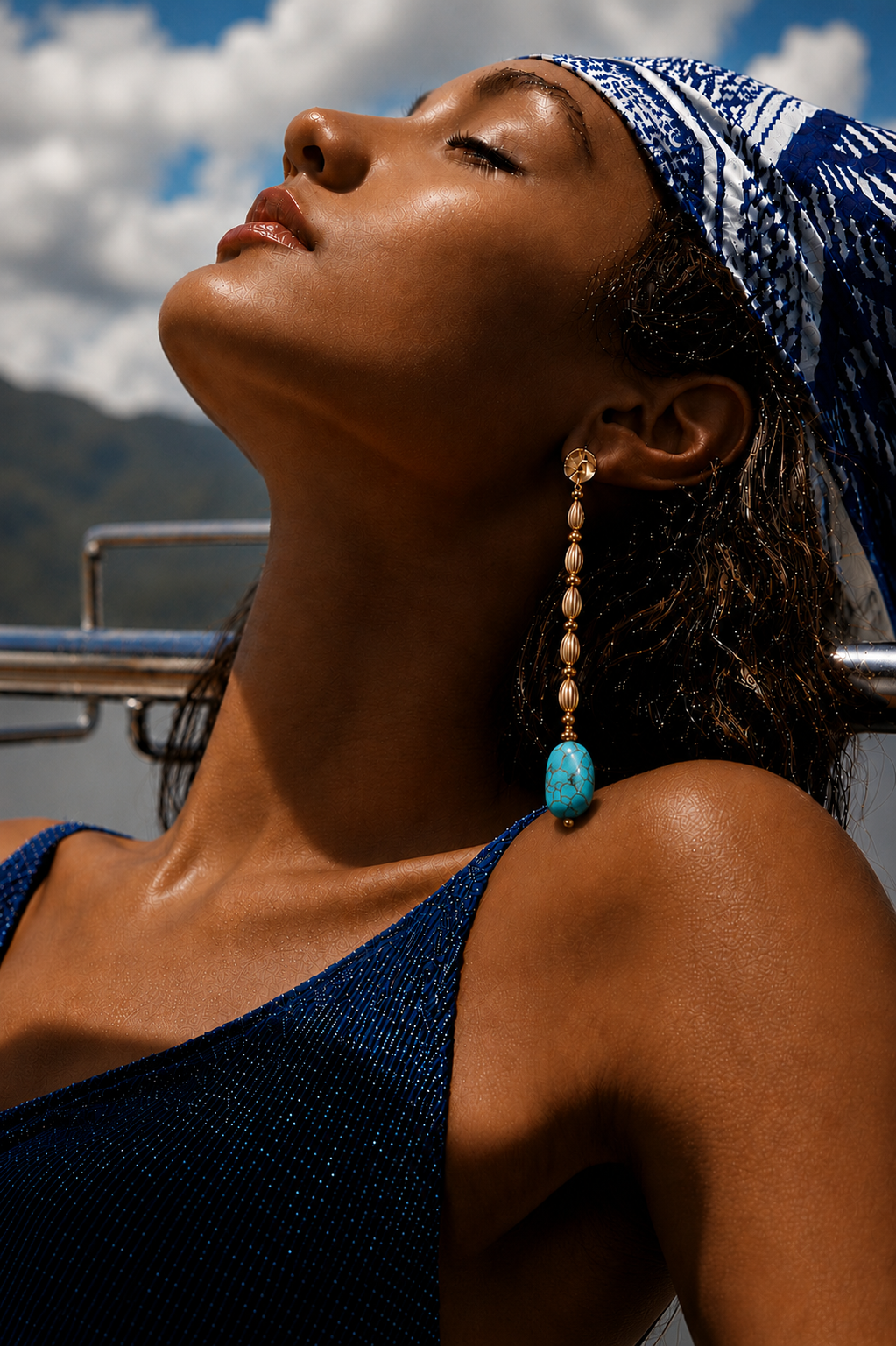 Amalfi Turquoise Column Earrings