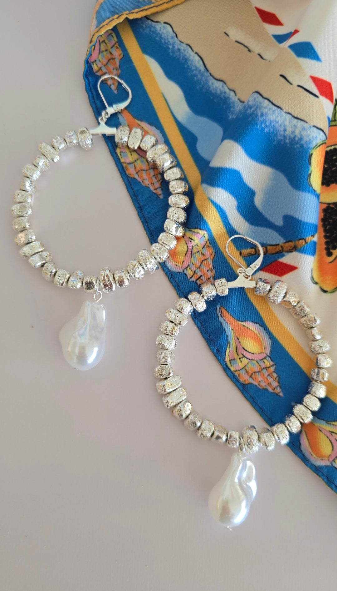 Amalfi Soleil Silver Hoop Earrings