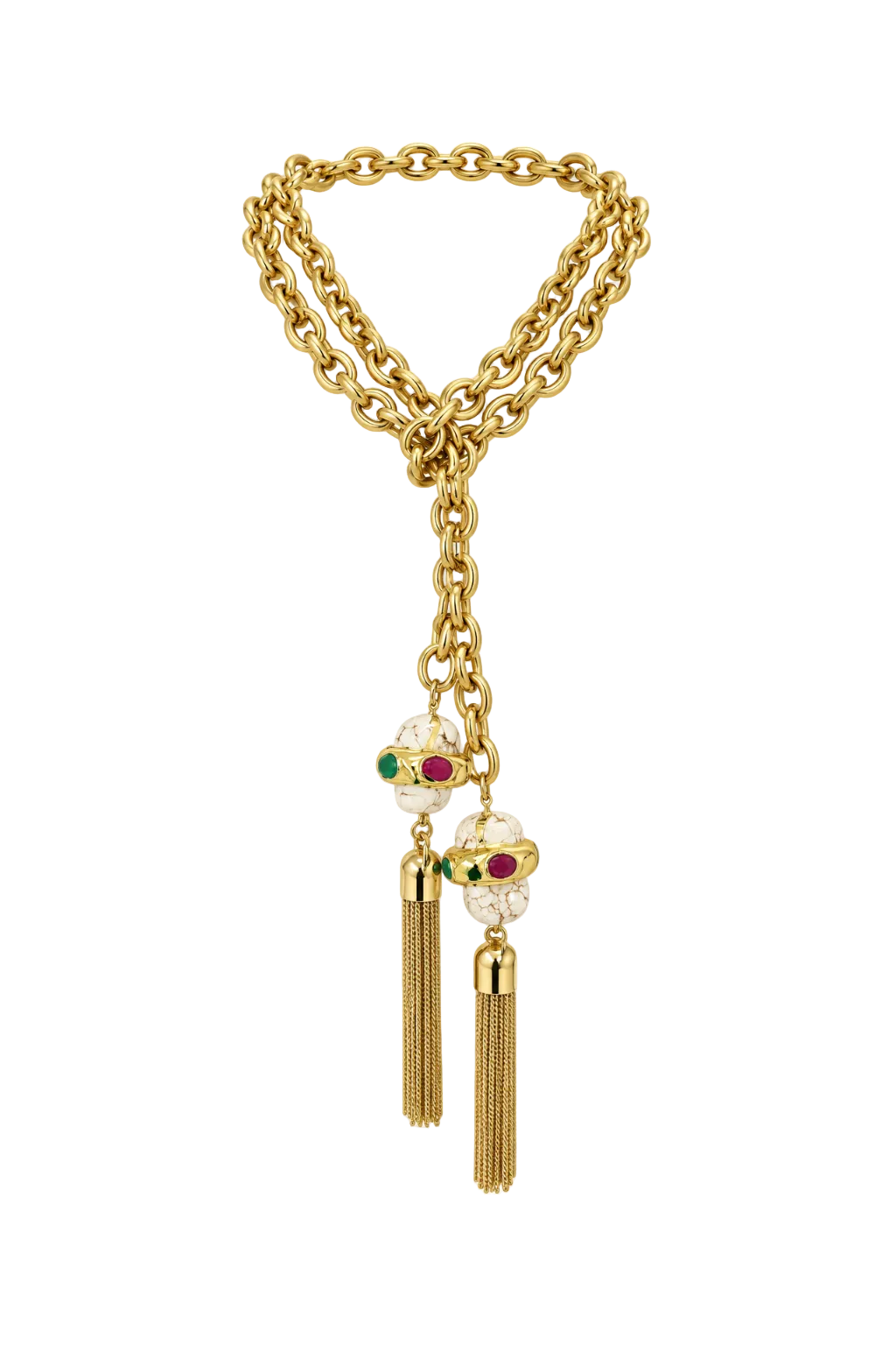 Capri Tassel Lariat White
