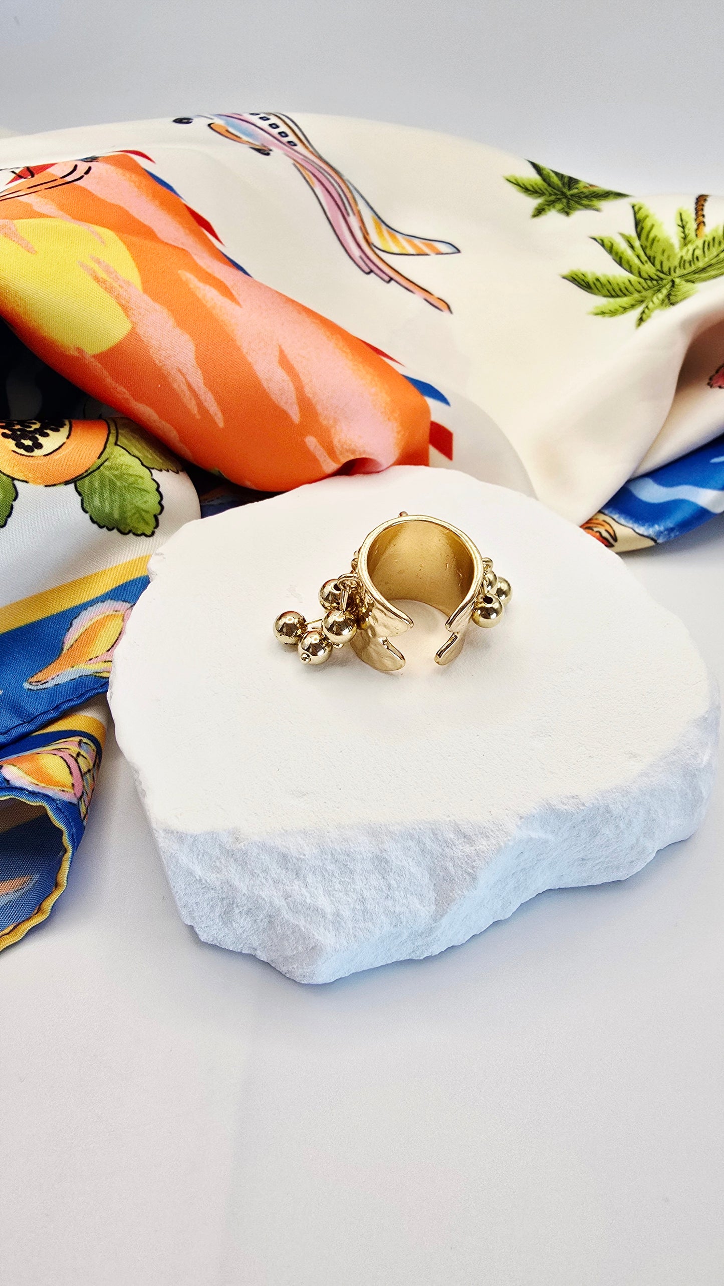 Gold Disco Charm Ring