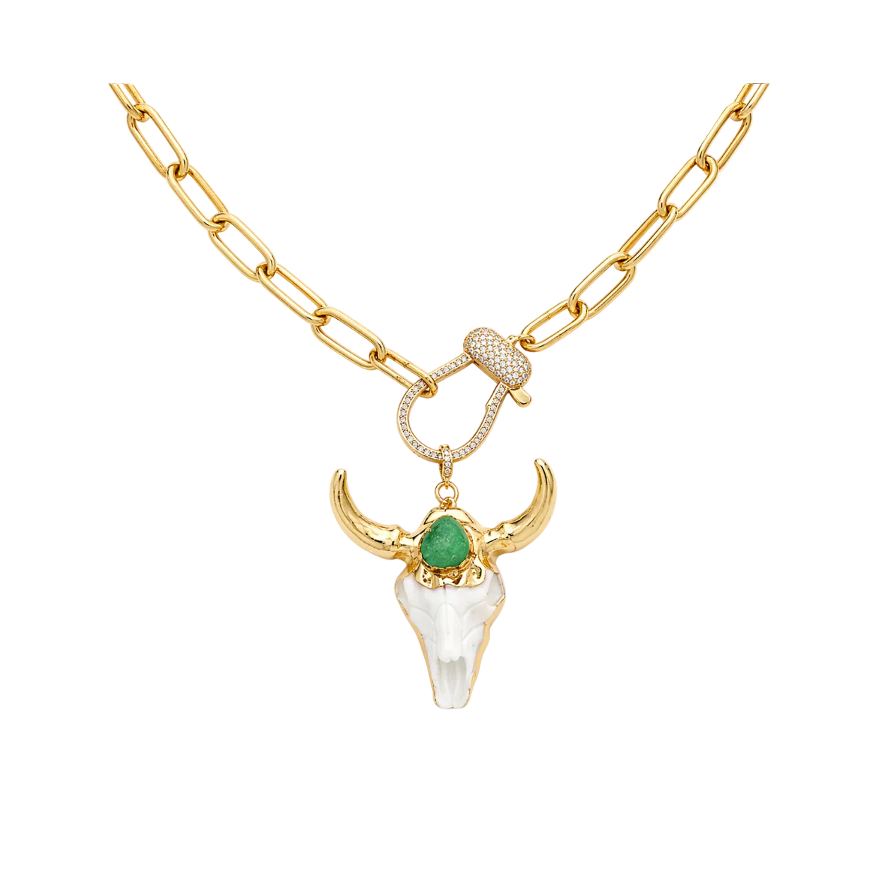 Bohemian Escapades Antler Necklace in Green