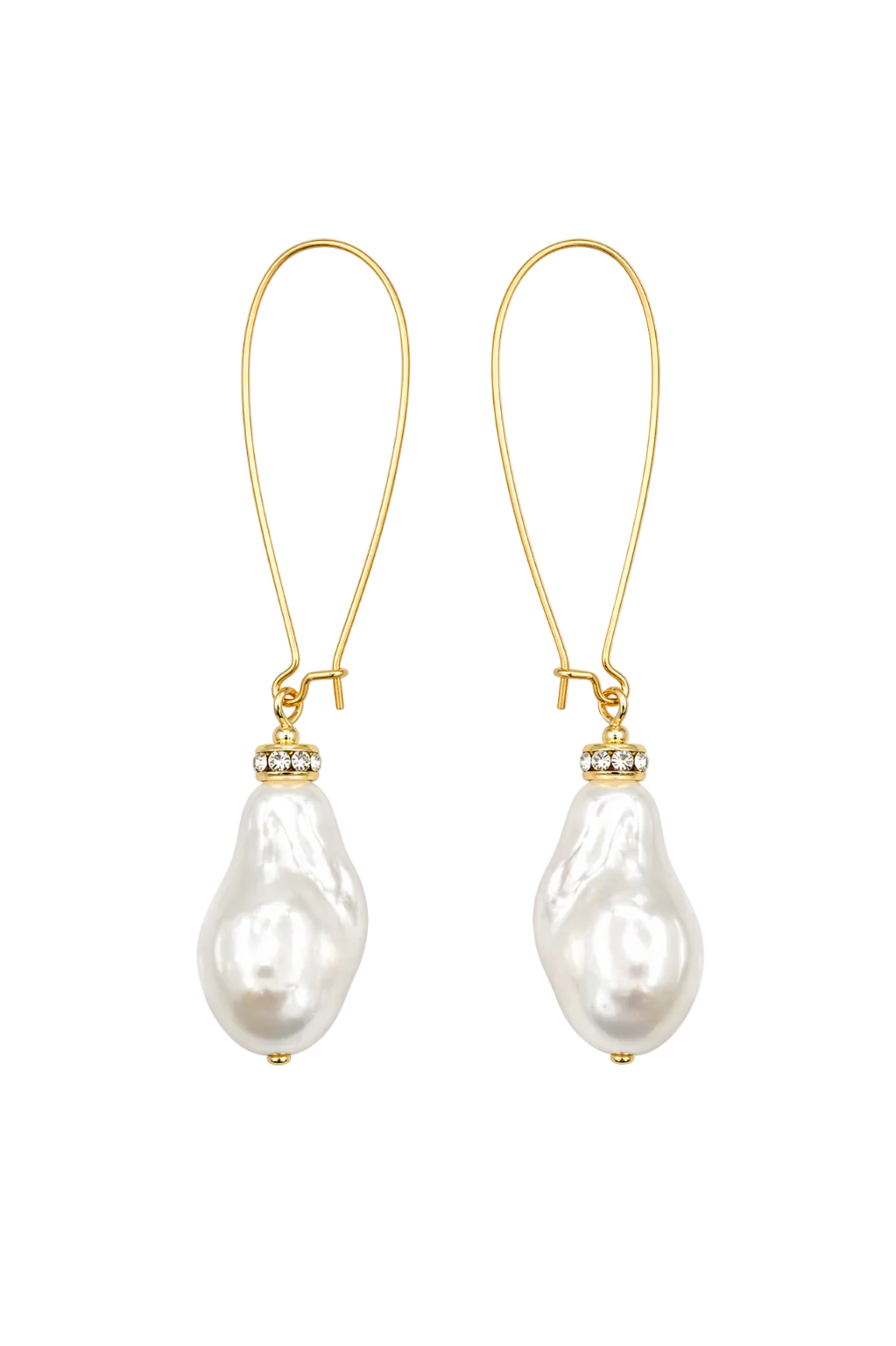 Lumiere Pearl and Gold Large Hook Earring