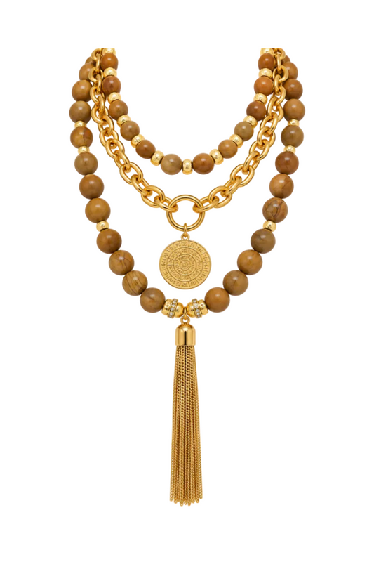 Cruz Charm 3 X Necklace Stack Camel