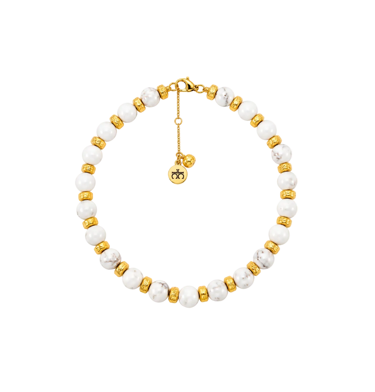 Cruz Charm Choker Necklace White