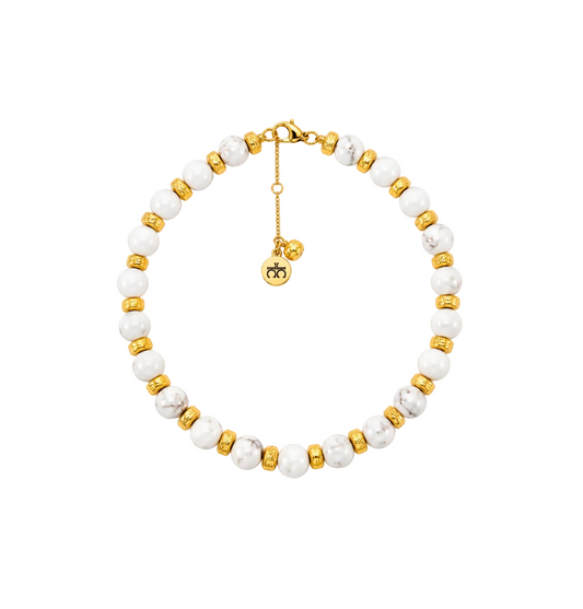 Cruz Charm Choker Necklace White
