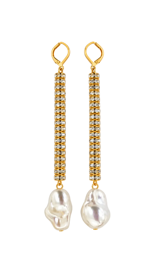 Golden Hour Gold Crystal Duster Earrings
