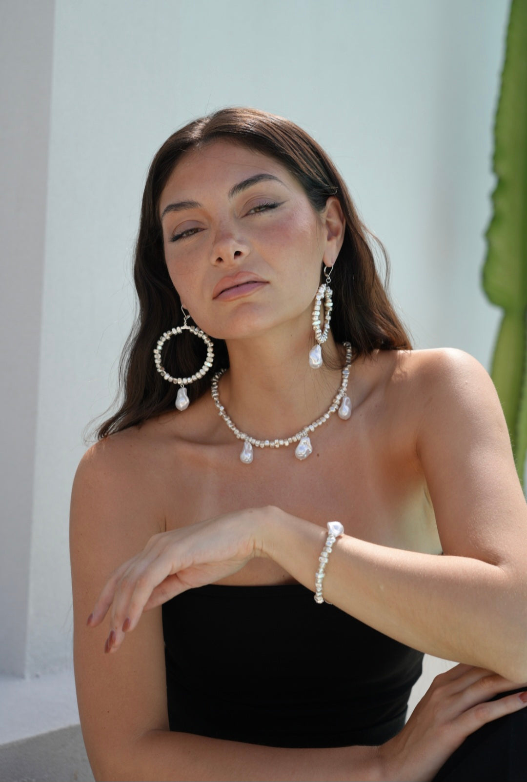 Amalfi Soleil Silver Hoop Earrings