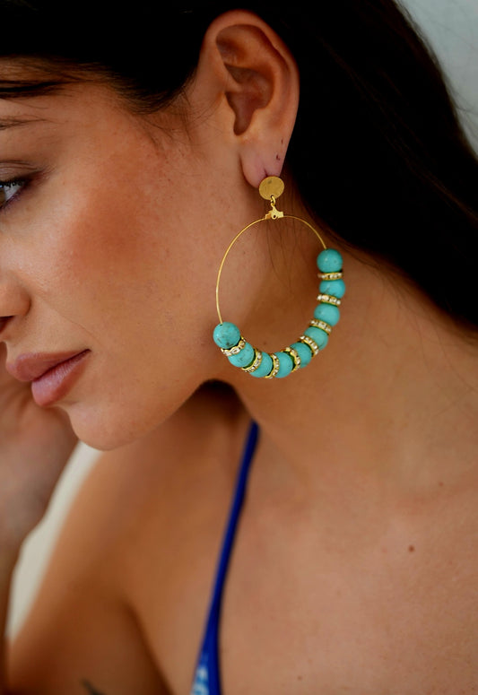Valencia Turquoise Hoop Earrings