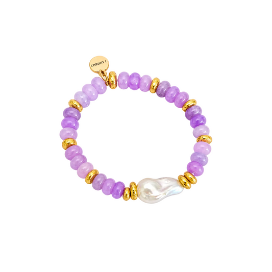 Lilac Soleil Pearl Bracelet