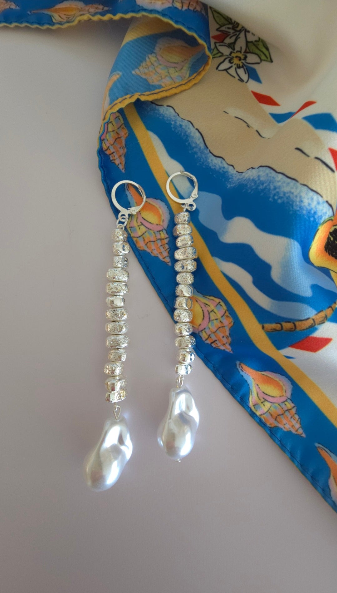 Amalfi Pearl Duster Silver Earrings