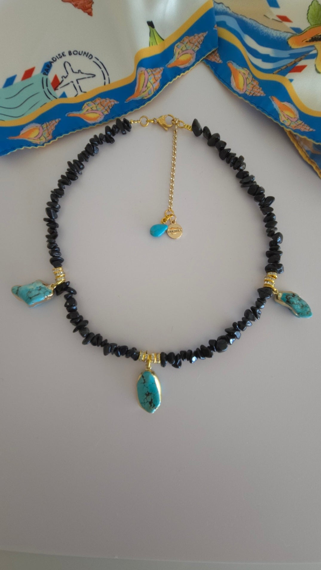 Azzure Nightfall Black & Turquoise Necklace