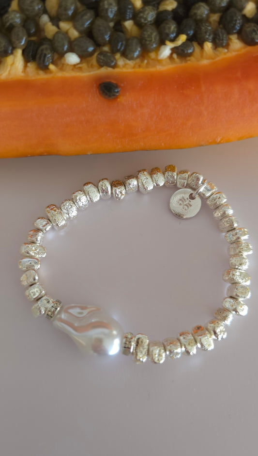 Amalfi Silver Pearl Bracelet