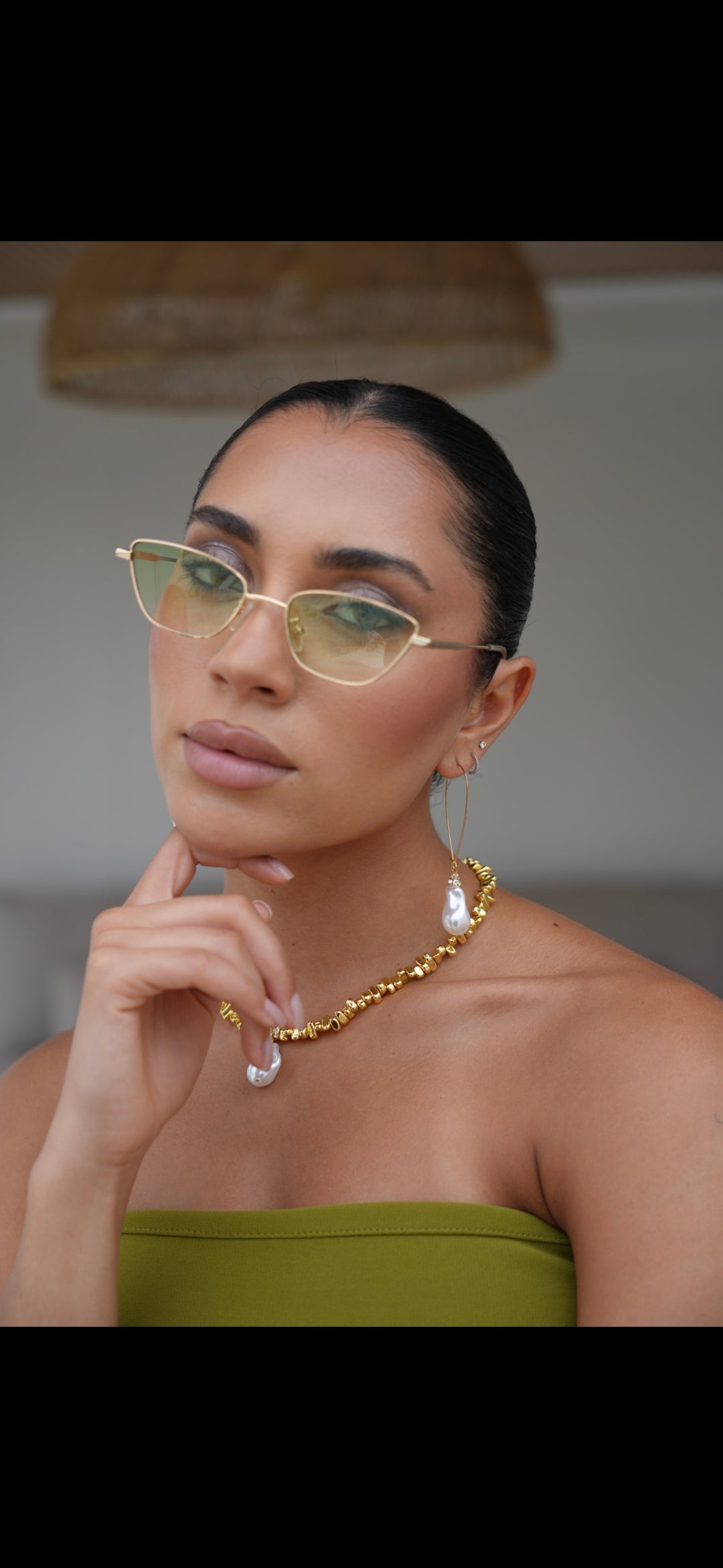 Lumiere Pearl and Gold Large Hook Earring