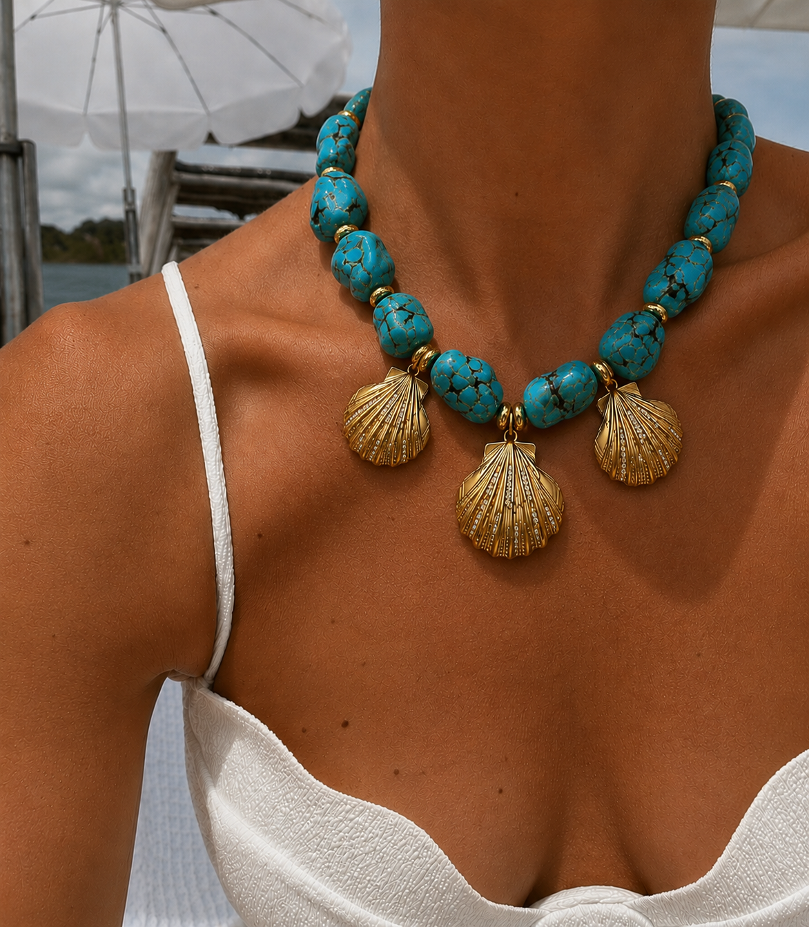 Azure Shell Necklace