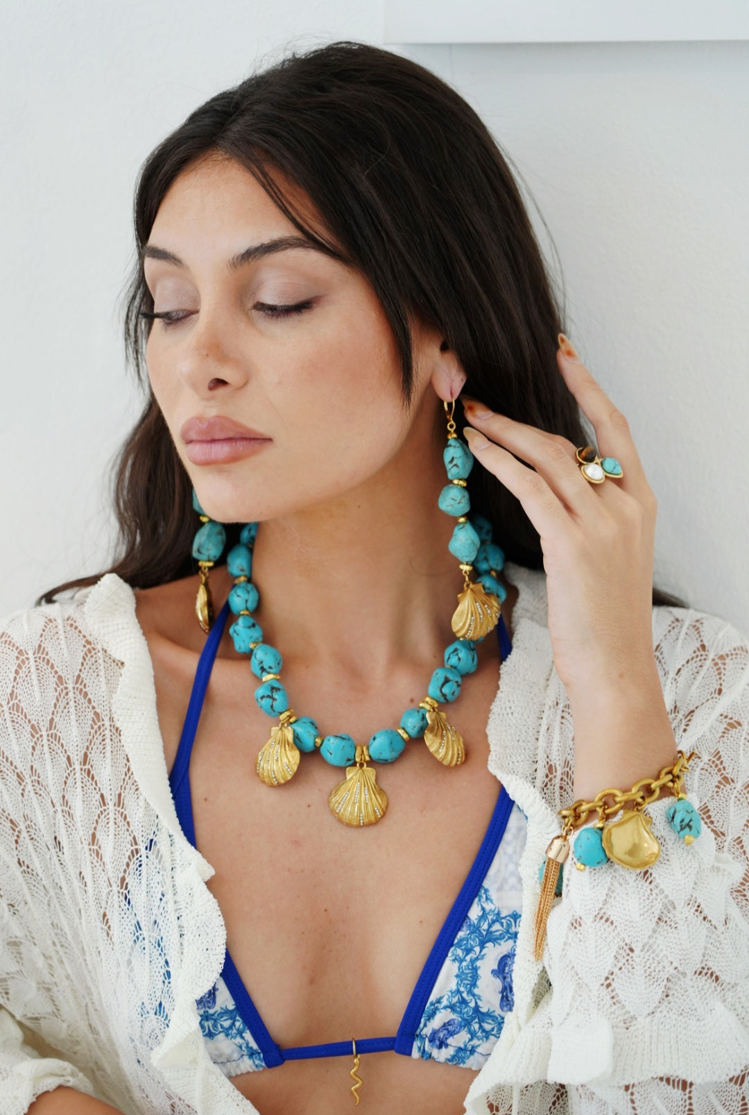 Callista Turquoise Shell Earrings
