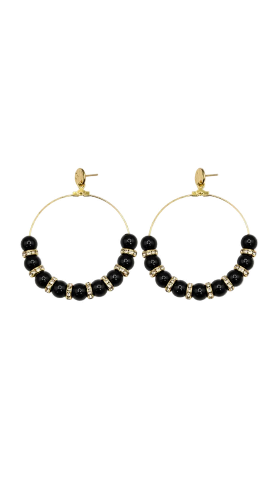 Valencia Black Hoop Earrings