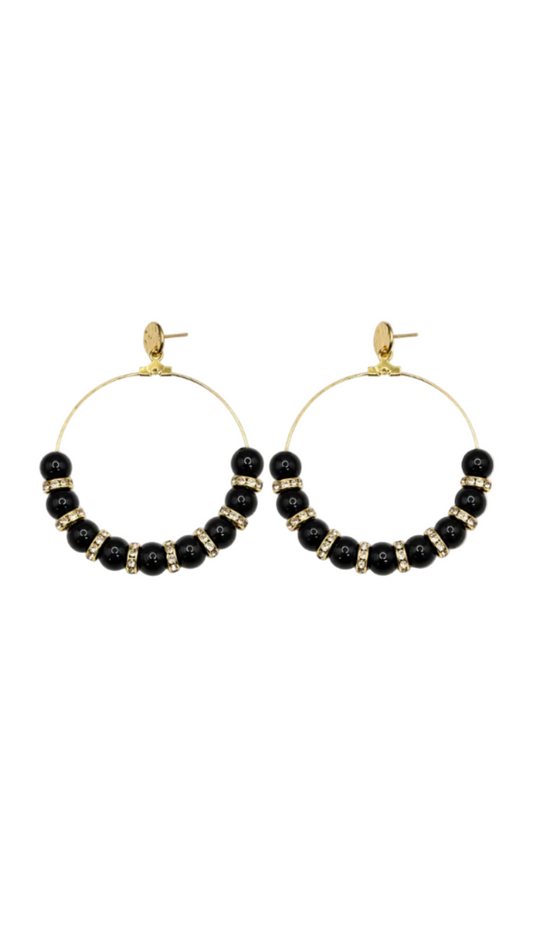 Valencia Black Hoop Earrings