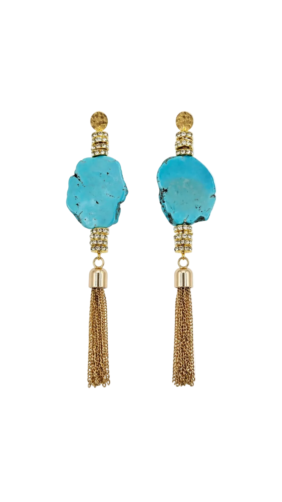 Azzura Statement Turquoise Fringe Earrings