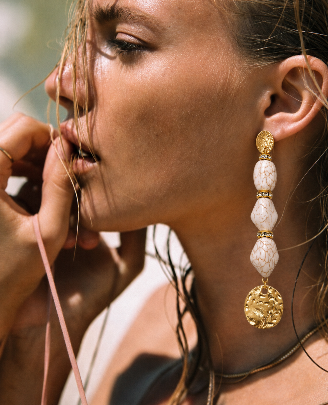 Valentina Coin Bianco Earrings