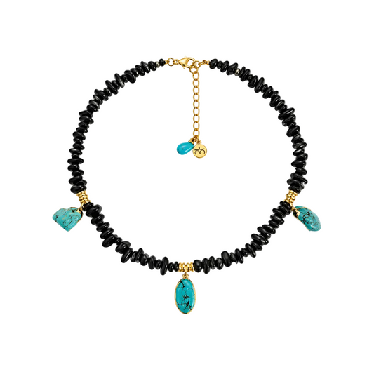 Azzure Nightfall Black & Turquoise Necklace