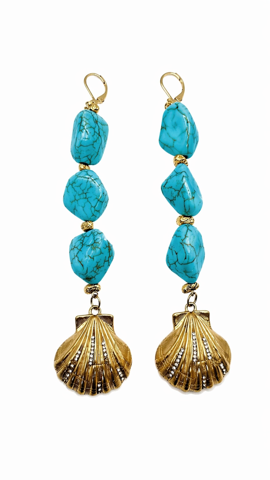 Callista Turquoise Shell Earrings