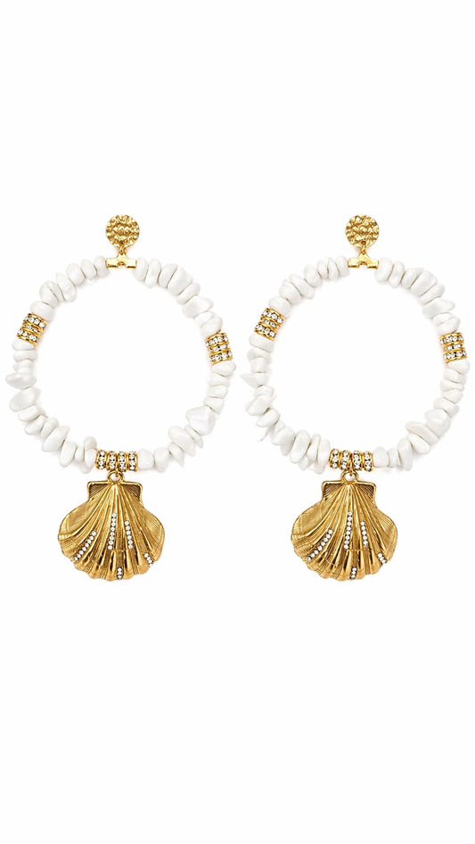Bianca Shell Hoop Earrings