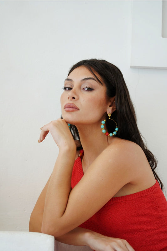 Riviera Turquoise Hoop Earrings