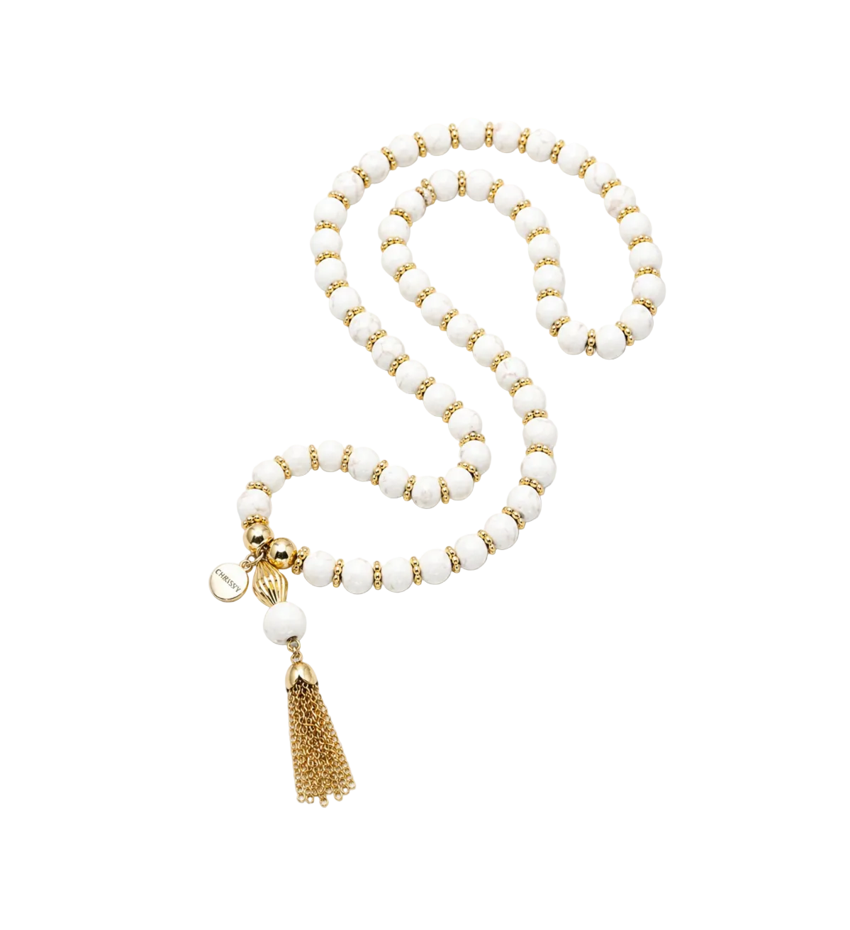 Cruz Charm Necklace White