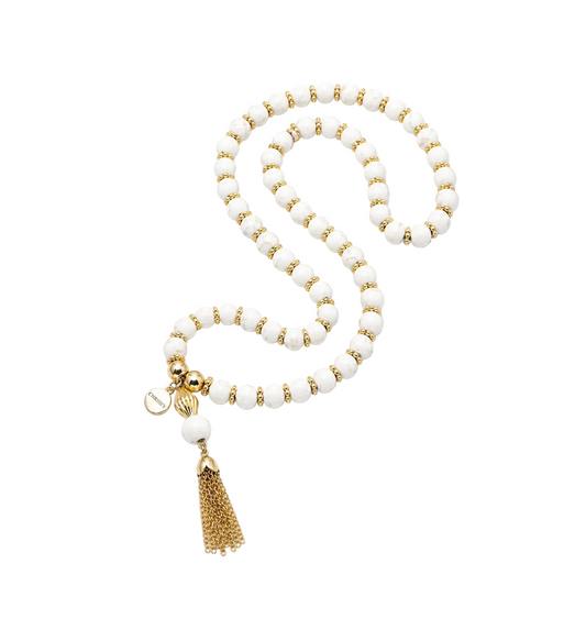 Cruz Charm Necklace White