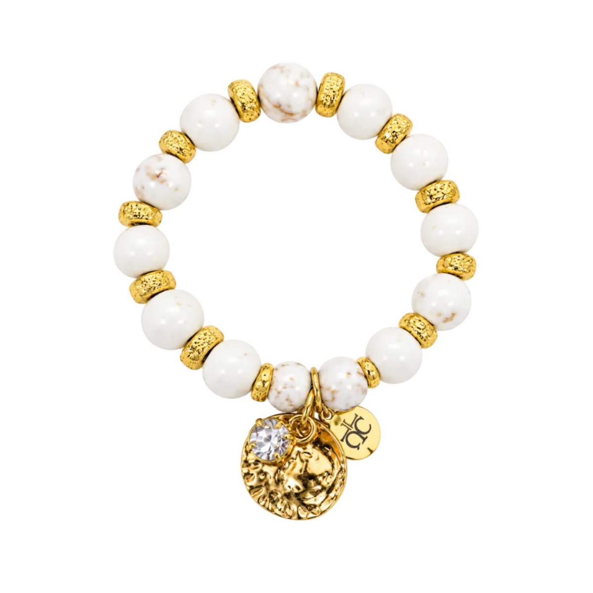 Cruz Charm Coin Bracelet White